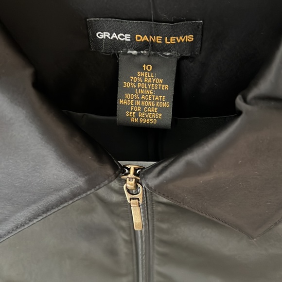 Grace Dane Lewis Satin Biker Inspired Jacket - Picture 2 of 5